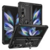 pour Samsung Galaxy Z Fold4  TPU + PC Shockproof Phone House Ring Holder Kickstand Protective Sheet - Black