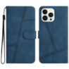 pour iPhone 12 / 12 Pro 6.1 inch Retro PU Leather Stand Phone Cover Skin-touch Feeling Stitching Lines Decor Wallet - Blue