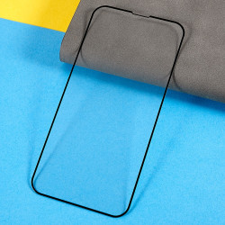 Side Glue 9D Tempered Glass Film  pour iPhone 14 6.1 inch, Anti-scratch Silk Printing Full Coverage Screen