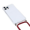 House Cover with Lanyard  pour iPhone 13 Pro 6.1 inch - Jujube Red