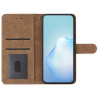 pour iPhone 14 Skin-touch Feeling Vintage PU Leather Phone Cover Wallet Design Lines Imprinted Flip Stand Shell House - Brown