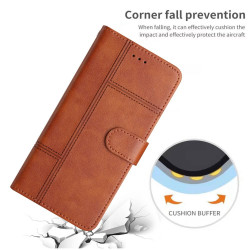 pour iPhone 14 Pro Flip Wallet House, Business Style Impact Resistant Cowhide  - Brown