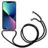 pour iPhone 14 6.1 inch Enhanced Corner Phone House Anti-drop Transparent TPU Cover with Lanyard