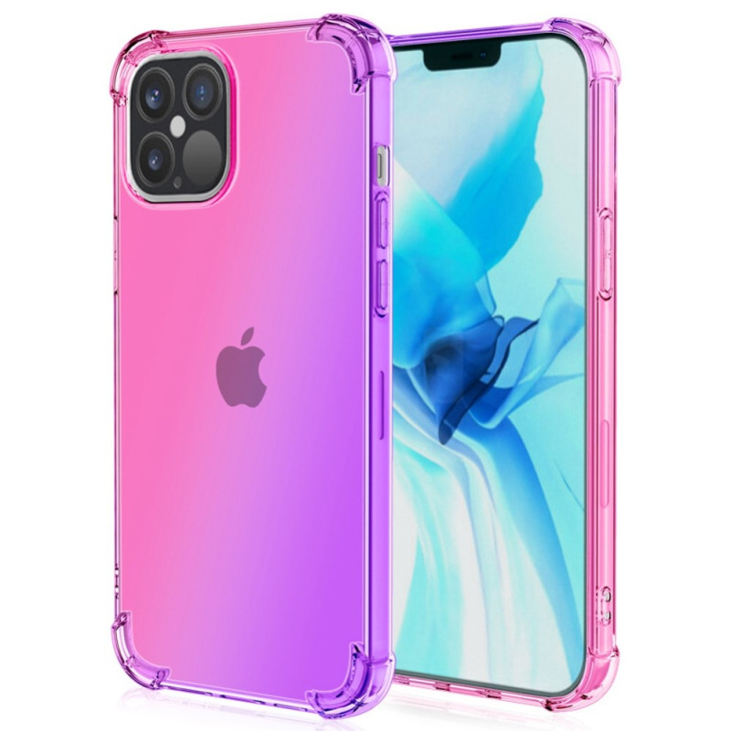 pour iPhone 14 Plus 6.7 inch Phone House, Gradient Design TPU Soft Edge Bumper with- Pink / Purple