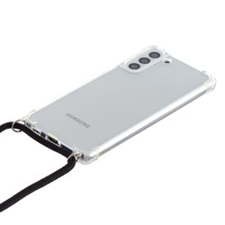 Corner Bumper Frame TPU Phone Shockproof Cover House with Lanyard  pour Samsung Galaxy S21