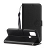 Solid Color Leather with Wallet Cover  pour Samsung Galaxy A21s - Black