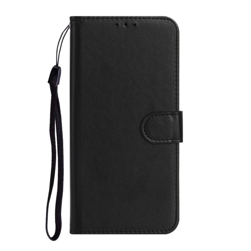 Solid Color Leather with Wallet Cover  pour Samsung Galaxy A21s - Black