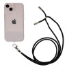 pour iPhone 13 6.1 inch Thicken TPU Phone Drop-proof Cover Transparent Protective House with Detachable Lanyard - Black