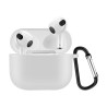 Solid Color Bluetooth Earphone Shell Shockproof Silicone House Cover  pour AirPods 3 - White