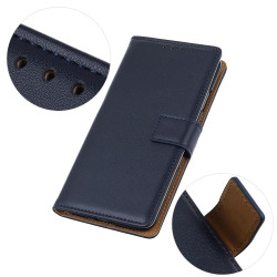 pour Samsung Galaxy S23  PU Leather Phone Anti-drop Cover Foldable Stand Protective House with Wallet - Blue