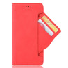 Samsung Galaxy Z Fold4  Well-Protected Anti-Fall Pen Slot Phone House PU Leather +  Slot Wallet Stand Design - Red