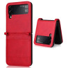 Samsung Galaxy Z Flip4   Cover Vintage Texture One-Piece Design PU Leather Coated  Shell with Card Slot - Red