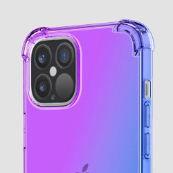 iPhone 14 6.1 inch Gradient Design Anti-fall Protection TPU Soft Edge Bumper with r - Purple / Blue