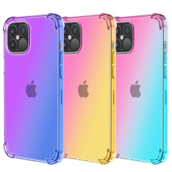 iPhone 14 6.1 inch Gradient Design Anti-fall Protection TPU Soft Edge Bumper with r - Purple / Blue