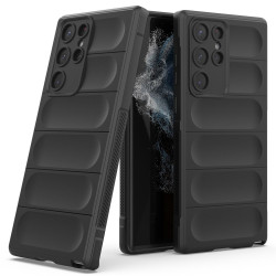 Samsung Galaxy S22 Ultra  Anti-slip Edge Wear-resistant Anti-fall TPU Cell Phone Cover Rugged Back House - Black