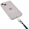 pour iPhone 13 6.1 inch Thicken TPU Phone Drop-proof Cover Transparent Protective House with Detachable Lanyard - Dark Green