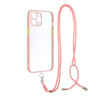 Transparent TPU + Acrylic Combo Hybrid Back Phone Cover Shell with Lanyard  pour iPhone 11 Pro Max 6.5 inch - Pink