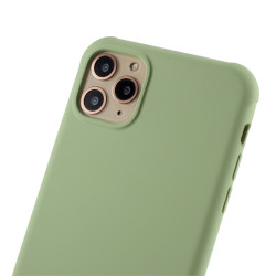 DIVI Shockproof Liquid Silicone Shell with Tempered Glass Screen  pour iPhone 11 Pro Max 6.5 inch - Light Green