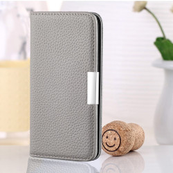 pour iPhone 7/8/SE (2020)/SE (2022) 4.7 inch Litchi Skin Leather Stand Cover with Card Slots - Grey