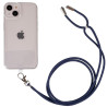 pour iPhone 13 6.1 inch Thicken TPU Phone Drop-proof Cover Transparent Protective House with Detachable Lanyard - Dark Blue