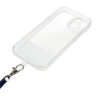 pour iPhone 13 6.1 inch Thicken TPU Phone Drop-proof Cover Transparent Protective House with Detachable Lanyard - Dark Blue