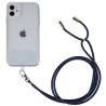 pour iPhone 11 6.1 inch Anti-drop Transparent Back House TPU Phone Cover with Detachable Lanyard - Dark Blue