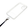 pour iPhone 11 6.1 inch Anti-drop Transparent Back House TPU Phone Cover with Detachable Lanyard - Dark Blue