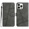 pour iPhone 12 / 12 Pro 6.1 inch Retro PU Leather Stand Phone Cover Skin-touch Feeling Stitching Lines Decor Wallet - Grey