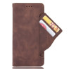 pour Samsung Galaxy Z Fold4  Well-Protected Anti-Fall Pen Slot Phone House PU Leather +  Slot Wallet Stand Design - Brown