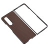 pour Samsung Galaxy Z Fold4  Anti-drop Phone House Carbon Fiber Texture House PU Leather Coated PC r - Brown