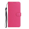 Solid Color Leather with Wallet Cover  pour Samsung Galaxy A21s - Rose