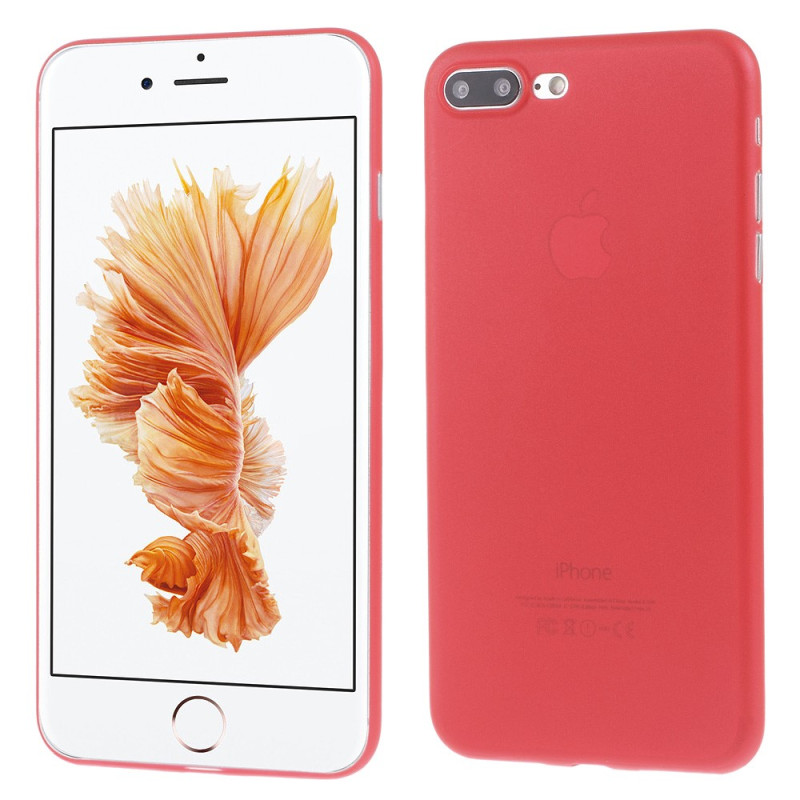 pour iPhone 8 Plus / 7 Plus Ultrathin 0.3mm Matte PC Hard House Accessory - Red