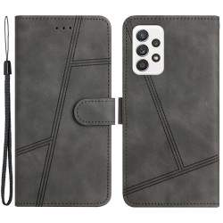 pour Samsung Galaxy A32 4G (EU Version) Shockproof Vintage Cover Skin-touch Feeling PU Leather Wallet Stand Phone House - Grey