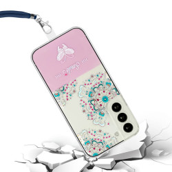 pour Samsung Galaxy S22 Cover Well-protected Anti-drop Phone House with Lanyard - White