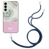 pour Samsung Galaxy S22 Cover Well-protected Anti-drop Phone House with Lanyard - White