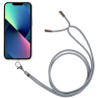 pour iPhone 13 6.1 inch Thicken TPU Phone Drop-proof Cover Transparent Protective House with Detachable Lanyard - Grey