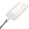 pour iPhone 13 6.1 inch Thicken TPU Phone Drop-proof Cover Transparent Protective House with Detachable Lanyard - Grey