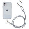 pour iPhone 11 6.1 inch Anti-drop Transparent Back House TPU Phone Cover with Detachable Lanyard - Grey