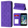 Imprint Flower Surface Auto-absorbed Cover with Card Slots  pour iPhone 7 Plus/8 Plus 5.5-inch - Purple