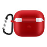 Solid Color Bluetooth Earphone Shell Shockproof Silicone House Cover  pour AirPods 3 - Red