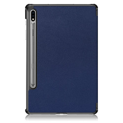 Tri-fold Stand Leather Smart House  pour Samsung Galaxy Tab S7 T870 T875/Tab S8 - Dark Blue