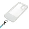 pour iPhone 13 6.1 inch Thicken TPU Phone Drop-proof Cover Transparent Protective House with Detachable Lanyard - Light Green