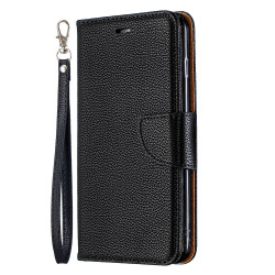 Litchi Skin Leather Wallet House  pour iPhone 8 Plus / 7 Plus - Black