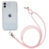 pour iPhone 11 6.1 inch Anti-drop Transparent Back House TPU Phone Cover with Detachable Lanyard - Pink