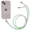 pour iPhone 13 6.1 inch Thicken TPU Phone Drop-proof Cover Transparent Protective House with Detachable Lanyard - Green