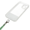 pour iPhone 13 6.1 inch Thicken TPU Phone Drop-proof Cover Transparent Protective House with Detachable Lanyard - Green