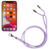 pour iPhone 11 6.1 inch Anti-drop Transparent Back House TPU Phone Cover with Detachable Lanyard - Purple