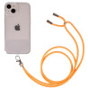 pour iPhone 13 6.1 inch Thicken TPU Phone Drop-proof Cover Transparent Protective House with Detachable Lanyard - Orange