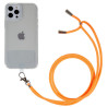 pour iPhone 12 Pro 6.1 inch TPU Transparent Back House r with Detachable Lanyard - Orange