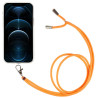 pour iPhone 12 Pro 6.1 inch TPU Transparent Back House r with Detachable Lanyard - Orange